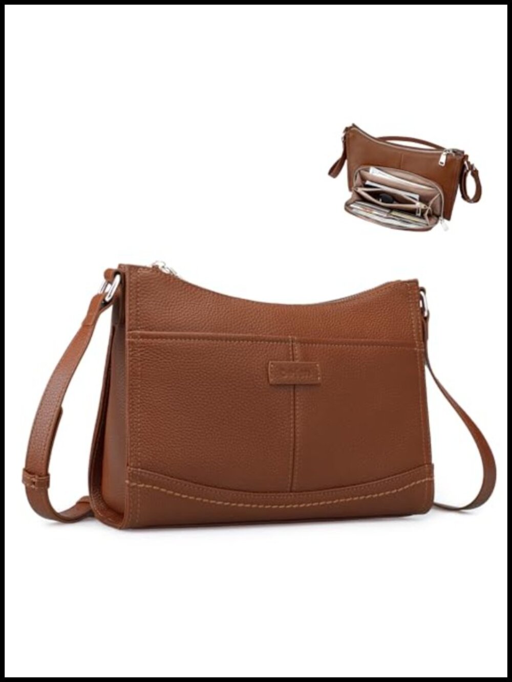 Genuine Leather Crossbody Bag RFID Wallet Purse Travel Shoulder